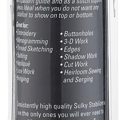 Sulky - 486-12 9-Yard Solvy Water Soluble stabilizer, 12" x 9.5 yd, White