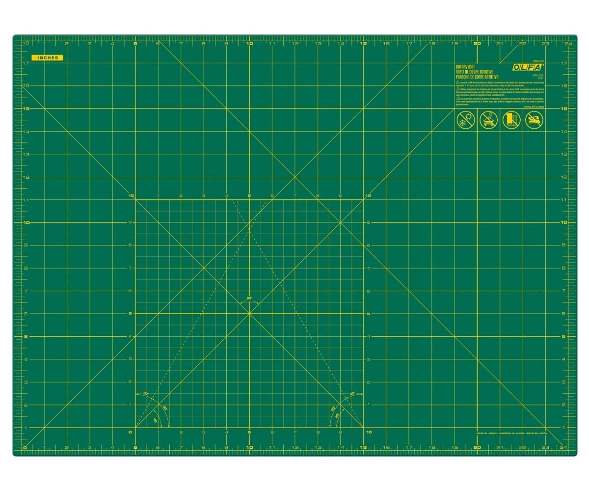 OLFA 18x24" Self-Healing Rotary Cutting Mat (RM-SG) - Double-Sided, Green