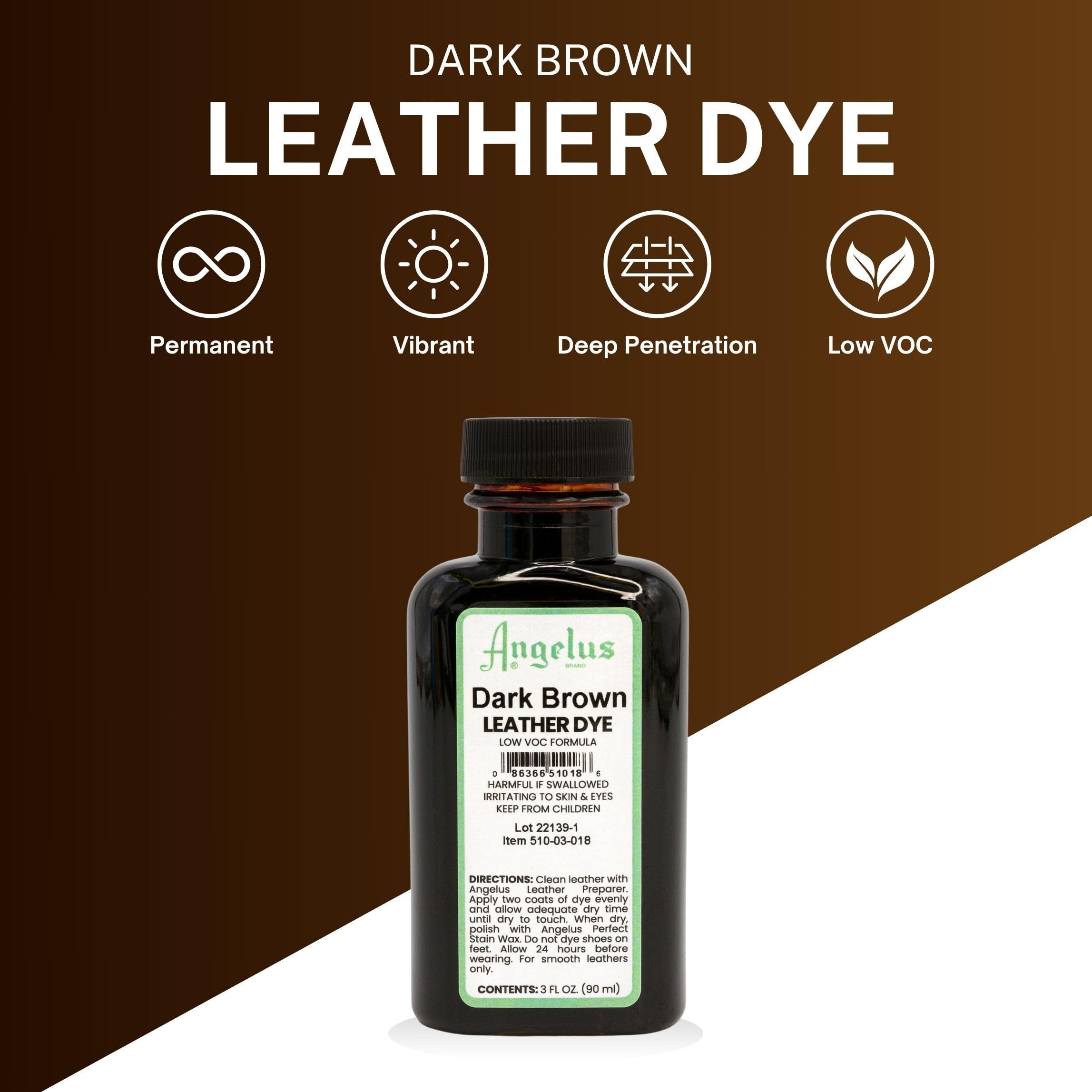 Angelus Leather Dye - Flexible Leather Dye for Shoes, Boots, Bags, Crafts, Furniture, & More 3oz, Dauber Included (Dark Brown) - Image 3