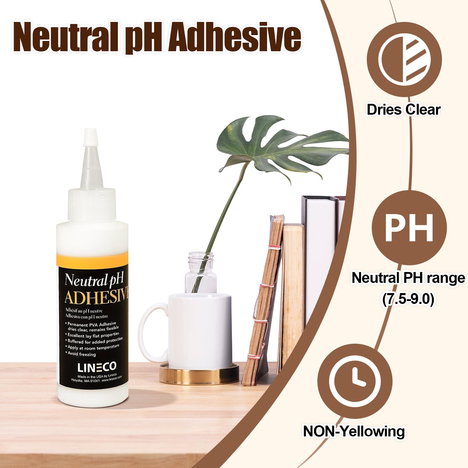 Lineco Neutral pH Adhesive, Acid Free All-Purpose Glue, White, 4 OZ, 1 Pack - Image 2