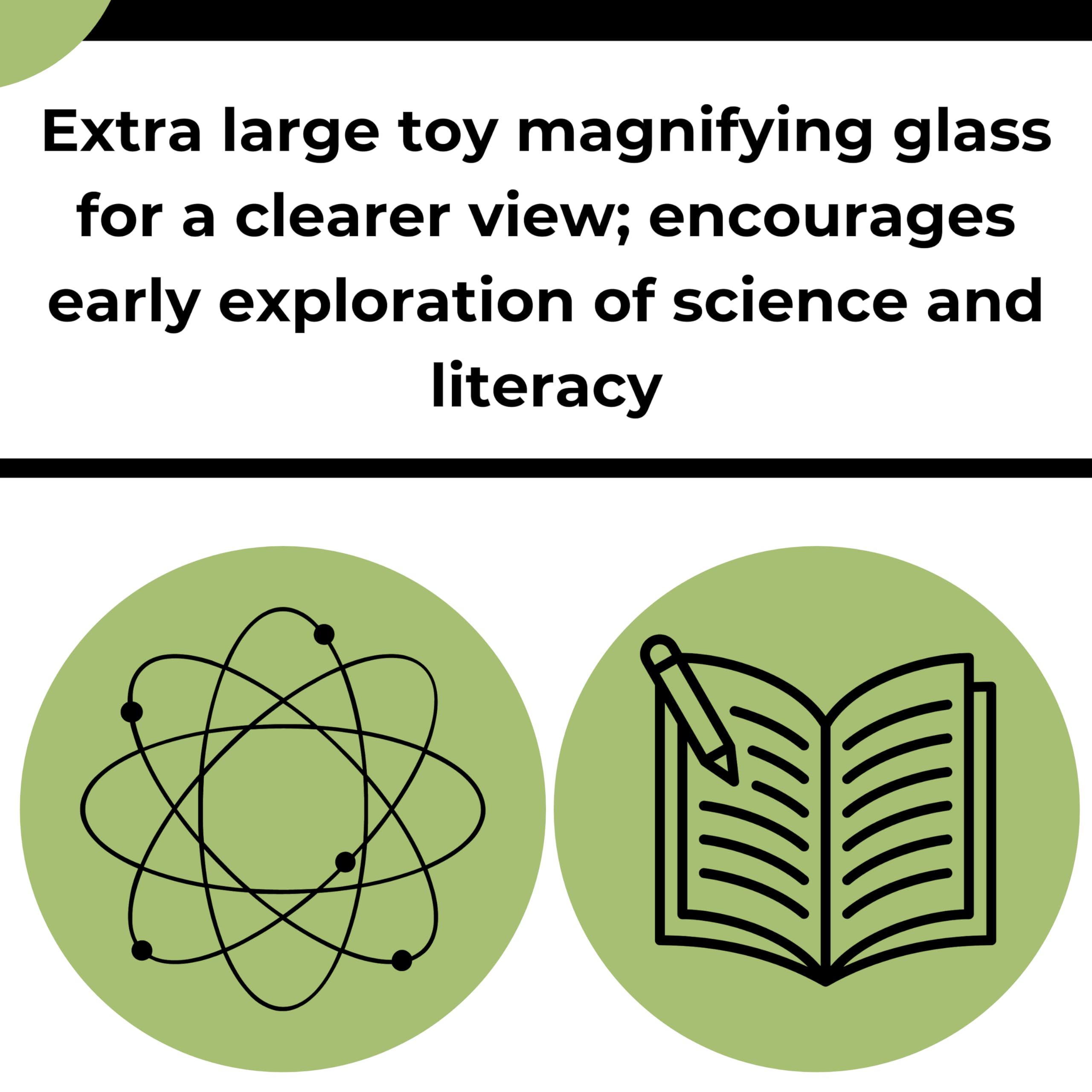 U.S. Toy US Toy One Jumbo 9" Plastic Magnifying Glass, Black - Image 3