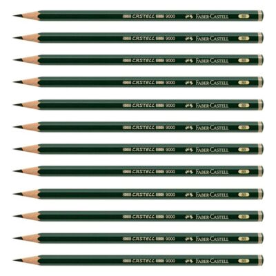 Faber-Castell Castell 9000 Graphite Pencils, 8B Pre-Sharpened for Sketching, Shading, and Drawing, Box of 12