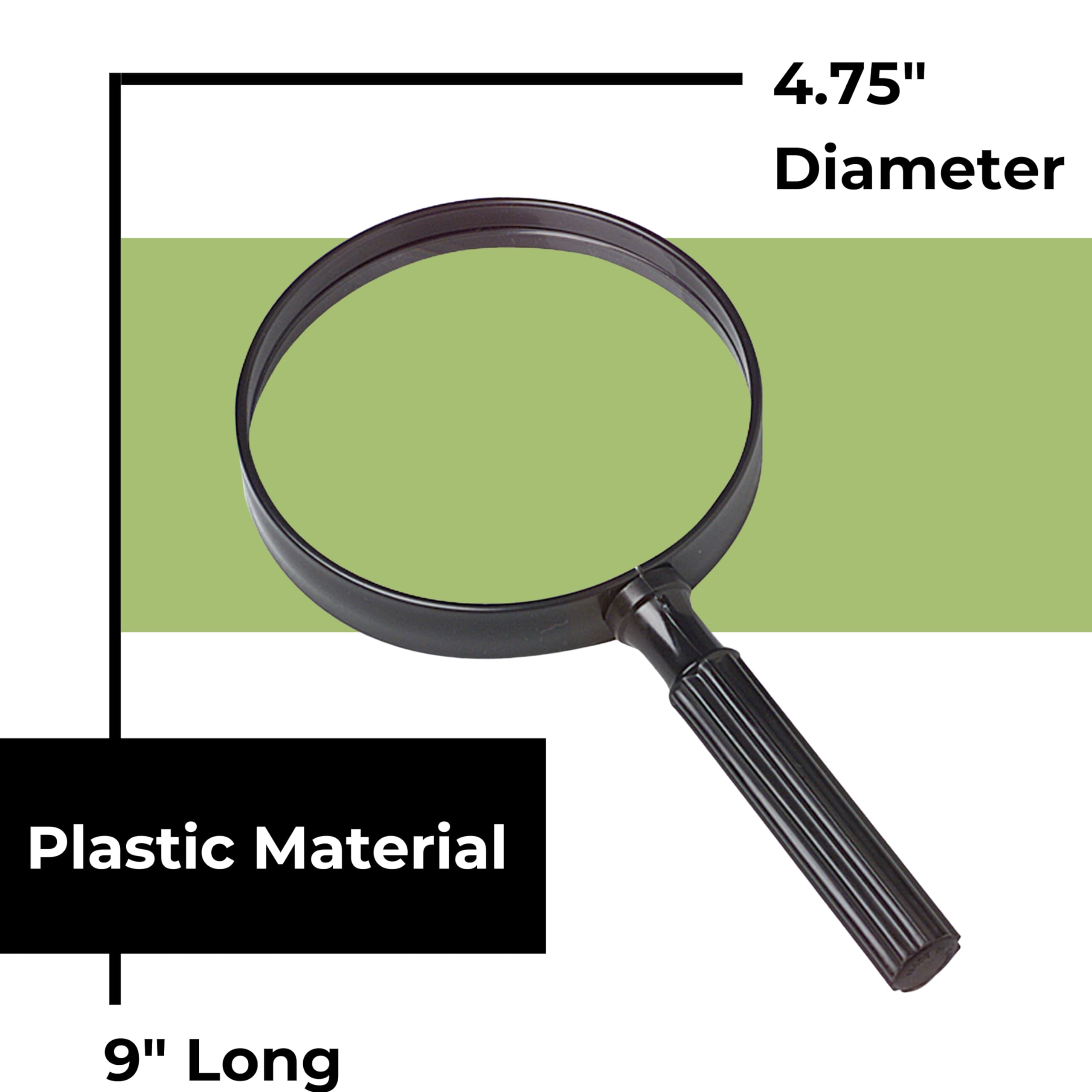U.S. Toy US Toy One Jumbo 9" Plastic Magnifying Glass, Black - Image 4