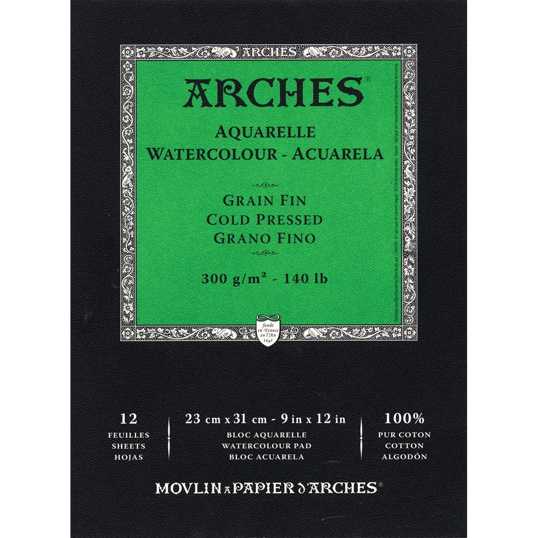 Arches Watercolor Paper Pad, 140 pound, Cold Press, 9"x12"