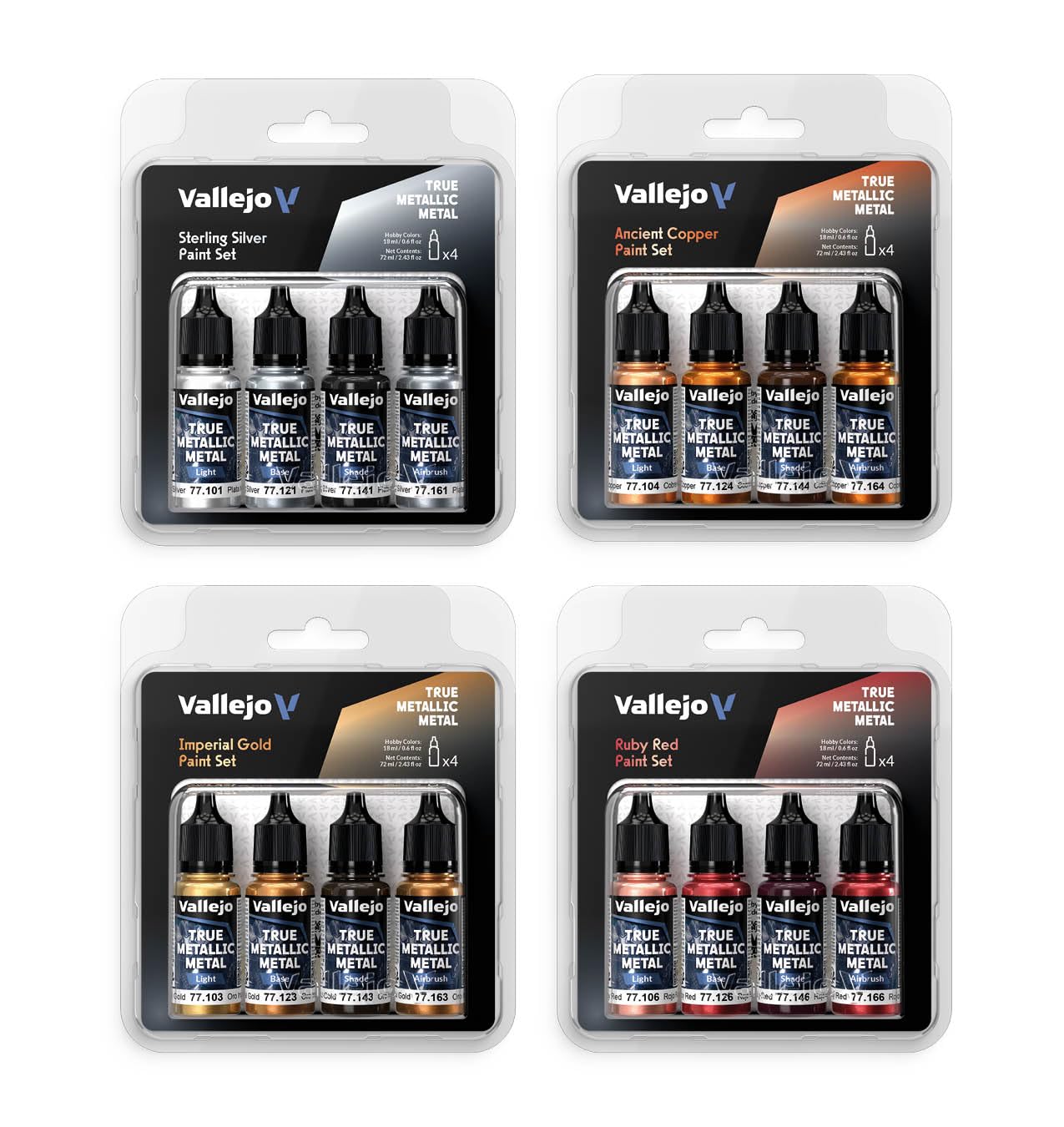 Vallejo - Imperial Gold Set, True Metallic Metal, 4 Bottles x 0.6 fl.oz. - Image 4