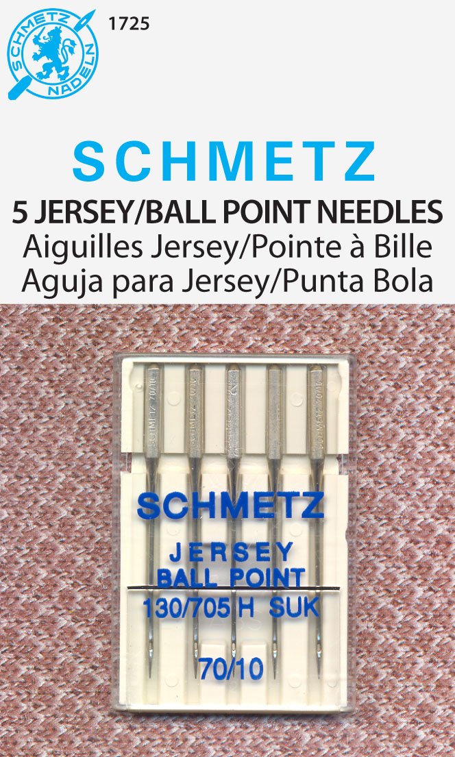 SCHMETZ Jersey Ball Point Sewing Machine Needles - Stretch Knit & Universal Supplies, Size 70/10, 5-Needle Cards, Pack of 1