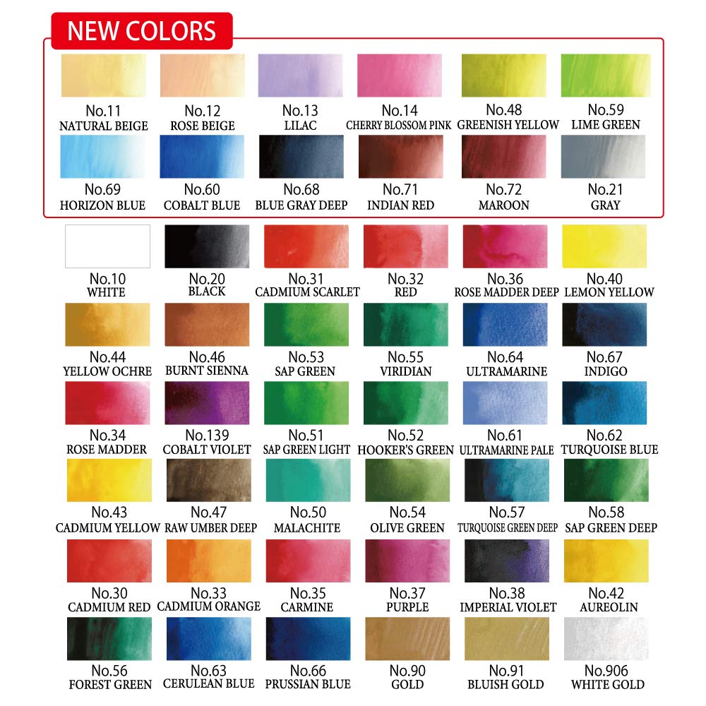 Kuretake Gansai Tambi Watercolor Paint Set, 48 Colors, Made in Japan - Image 2