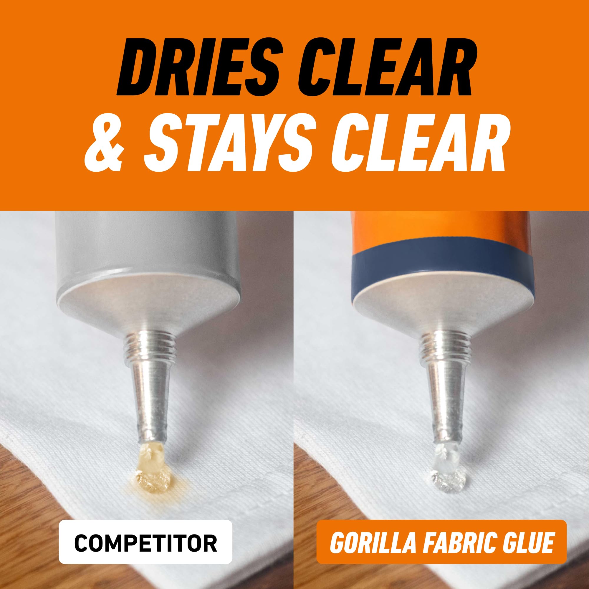 Gorilla Fabric Glue No-Sew Adhesive for Repairs & Patches 2.5 oz, 1 Pack - Image 4