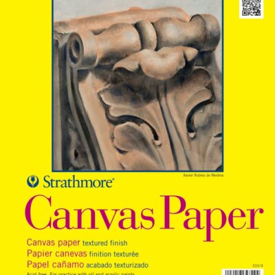 Strathmore 300 Series Glue Bound Canvas Paper Pad, 115 lb. Canvas Texture, 9 X 12 inches, White, 10 Sheets (310-9)