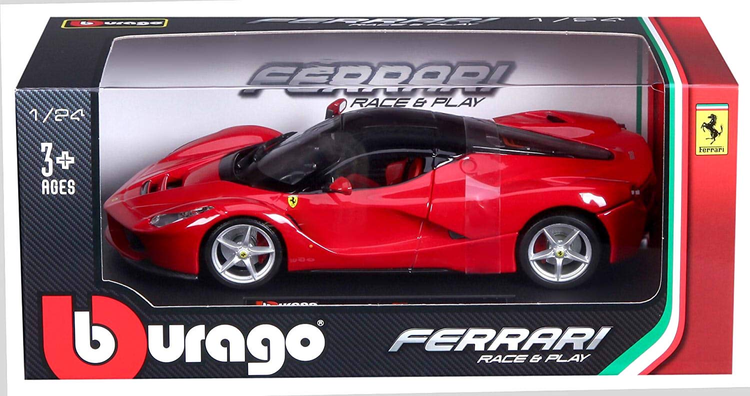 Bburago Ferrari Race and Play LaFerrari 1/24 Scale Diecast Model Vehicle Red - Image 4