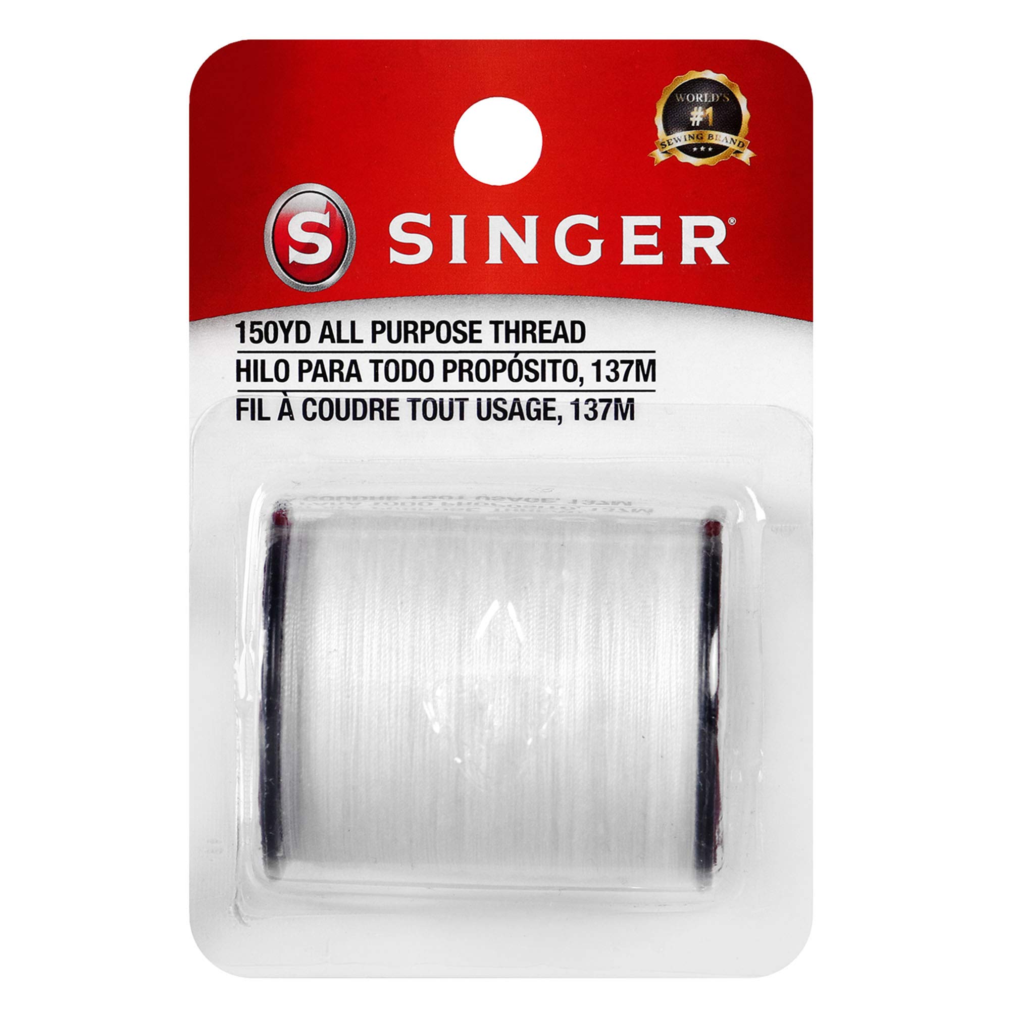 SINGER 150-yard All Purpose Polyester Thread, 1-Pack, White, Model:60100 - Image 2