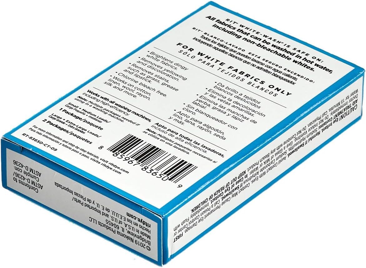 Rit Dye Powdered Fabric Dye, White Wash, 1 7/8-Ounce (Three Pack) - Image 2