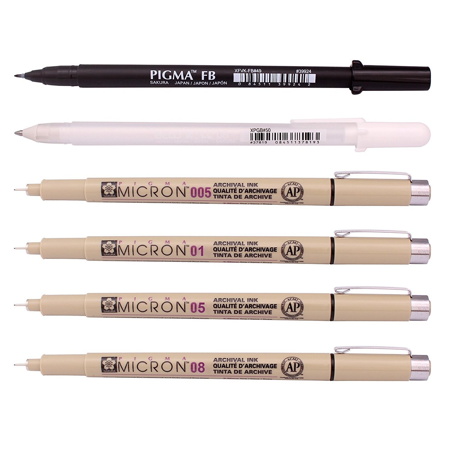 Sakura Pigma Manga Basic Set (005, 01, 05, 08, FB, White) - Image 2