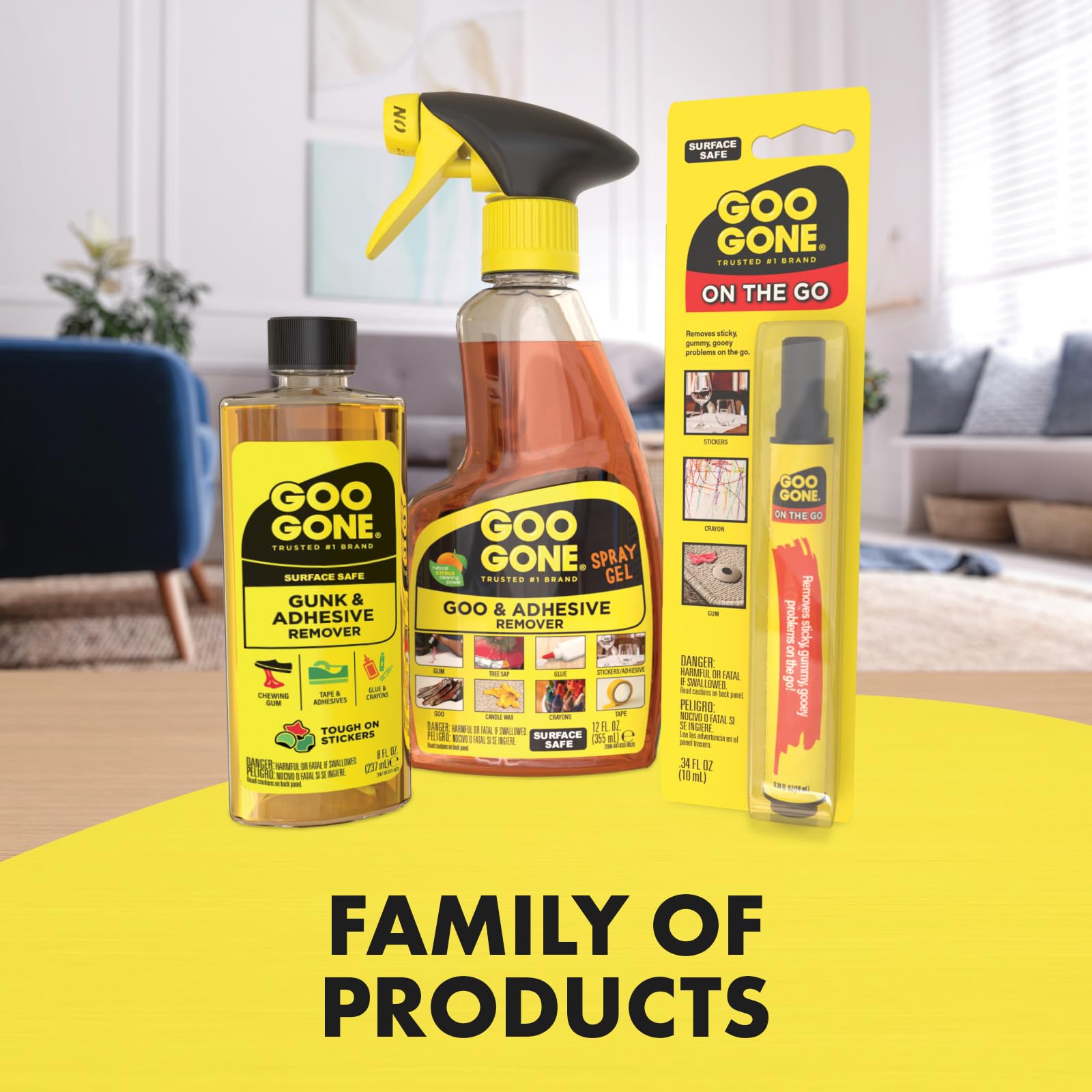 Goo Gone Gunk and Adhesive Remover - Safely and Easily Removes Stickers, Tape Residue, Decals, Grease, Chewing Gum, Crayons and Glue from Surfaces - Trusted Formula for Quick and Easy Removal - Image 6
