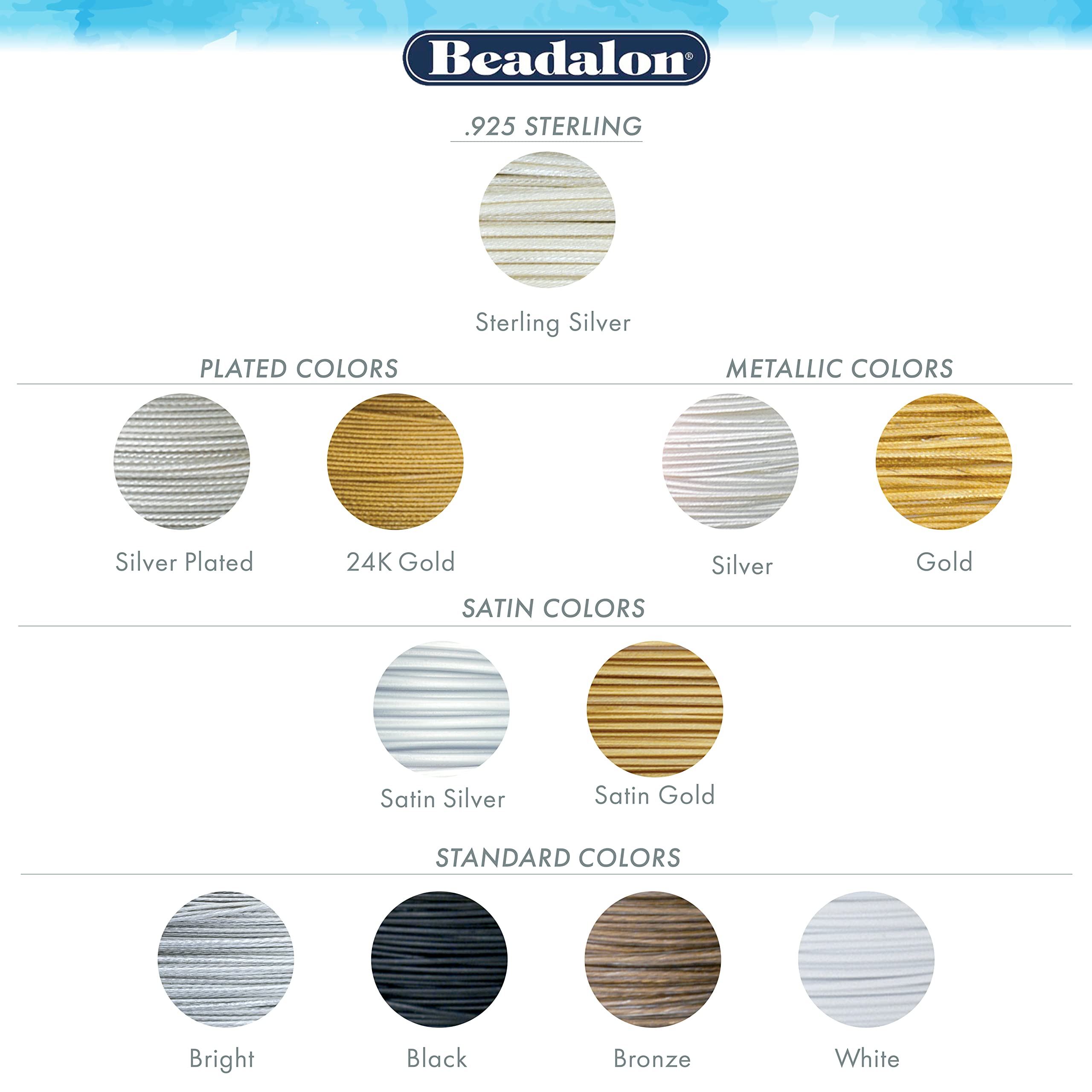 Beadalon 49-Strand Bead Wire, .018" / 0.46 mm, Satin Gold, 10 ft / 3.1 m - Image 5