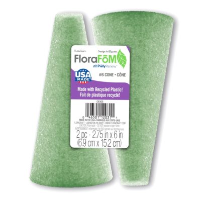 FloraCraft FloraFōM 2 Piece Cone 2.75 Inch x 6 Inch Green