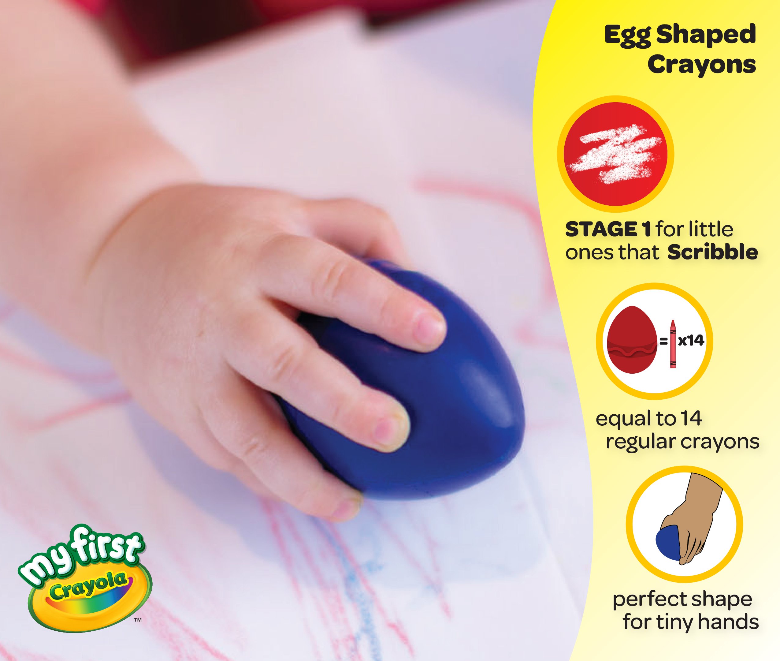 Crayola; My First Crayola; Palm-Grip Crayons; Art Tools; 6 Count; Designed for Toddlers - Image 4