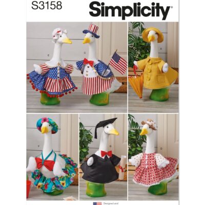 Simplicity S3158 Sewing Pattern Summer Clothes for Porch and Lawn Geese, One Size