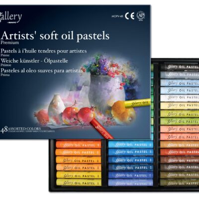 MUNGYO 48 Colors Gallery Soft Oil Pastel Set for Artists, Blendable Sticks