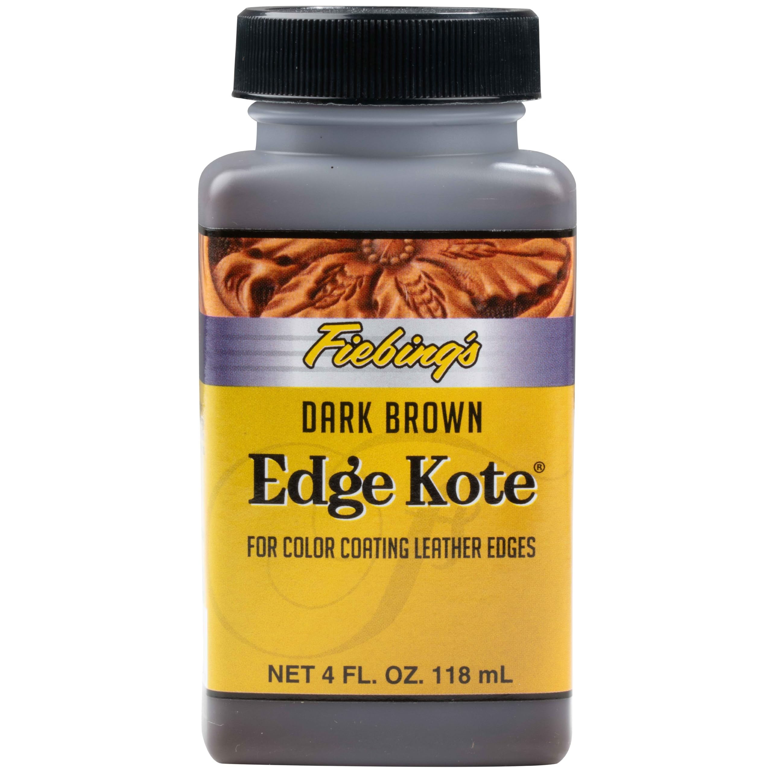 Fiebing’s Edge Kote, 4 Oz. - Color Coats Leather Edges - Dark Brown