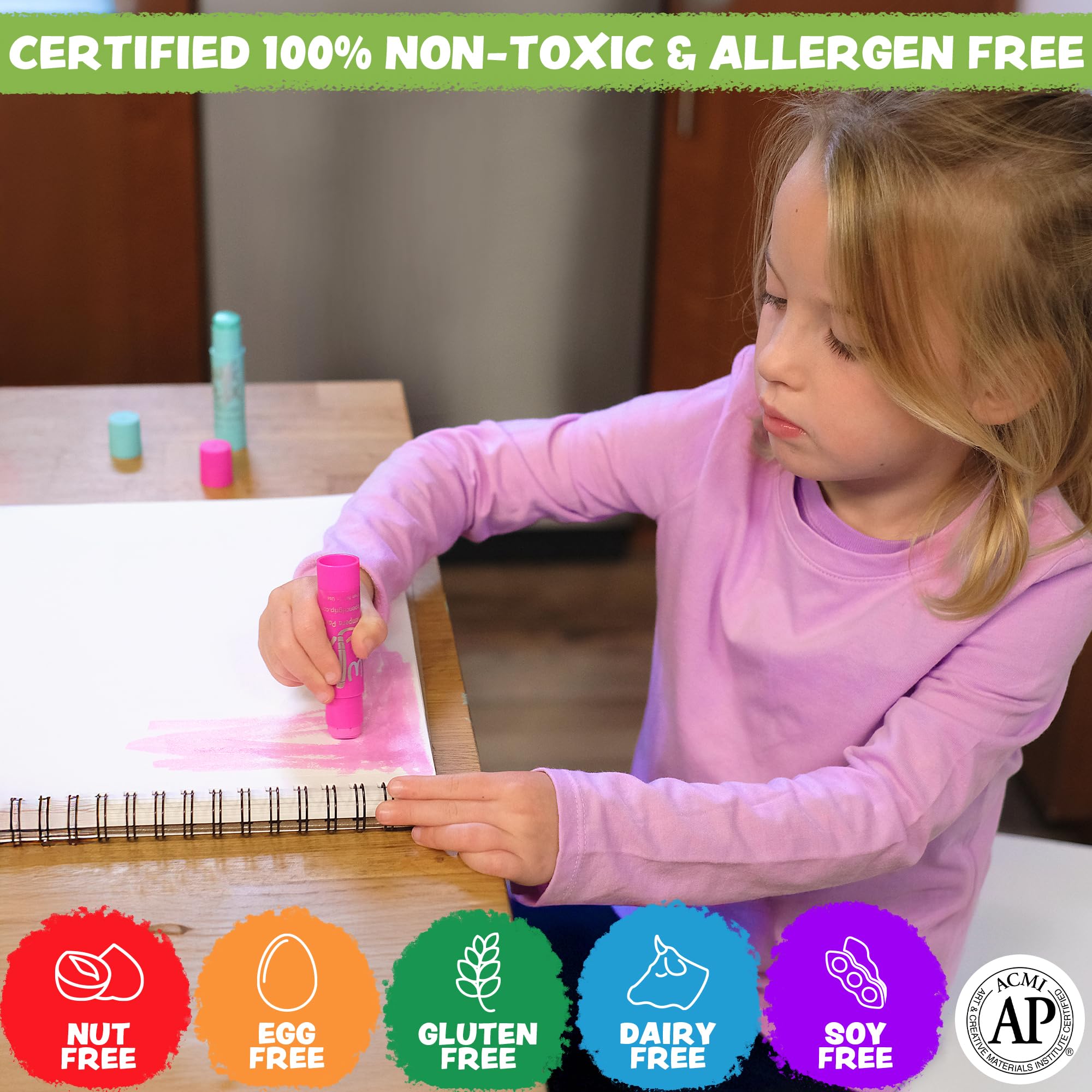 Kwik Stix Solid Tempera Paint Sticks – 12 Pack of Red – Same Color Washable, Quick Dry (90 Seconds), ASTM Certified, Non-Toxic, Allergen-Free Kids & Toddler Art Supplies for Home, School & Crafts - Image 3