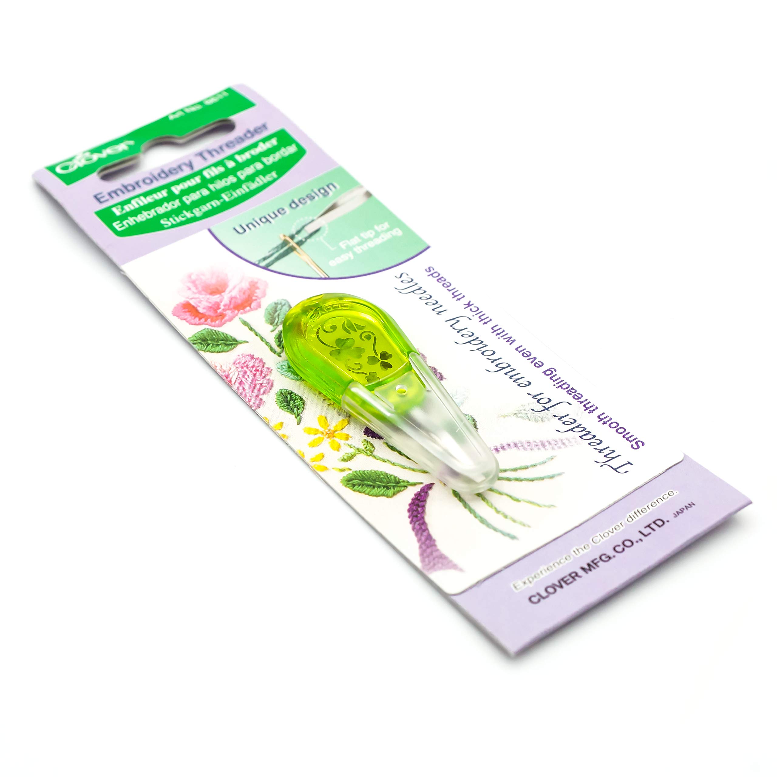 Clover 8611 Needle Threader for Embroidery Needles-Apple Green - Image 2