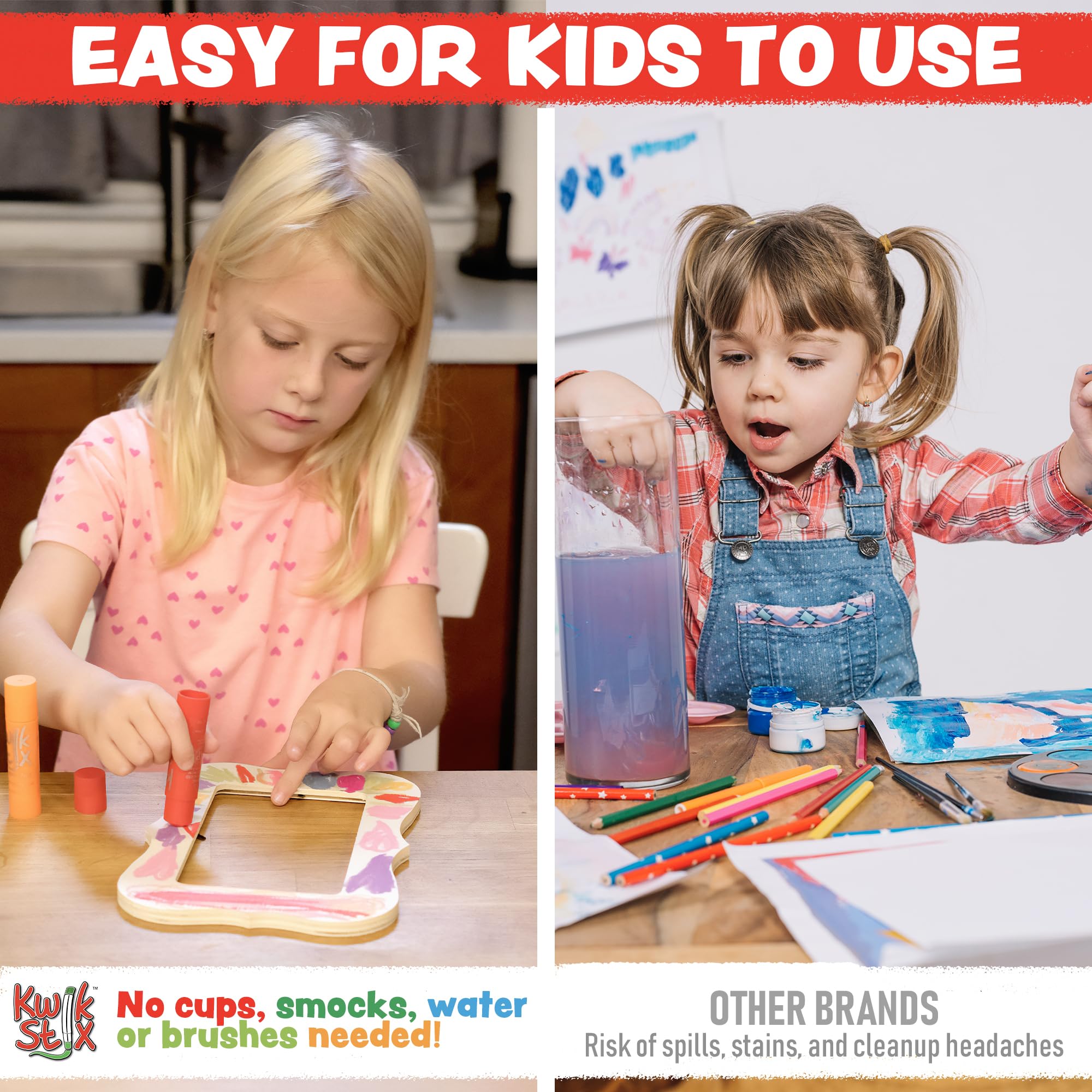 Kwik Stix Solid Tempera Paint Sticks – 12 Pack of Red – Same Color Washable, Quick Dry (90 Seconds), ASTM Certified, Non-Toxic, Allergen-Free Kids & Toddler Art Supplies for Home, School & Crafts - Image 6
