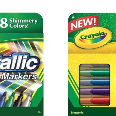 Crayola Markers, 8 Metallic and 6 Glitter Colors, Combo Pack