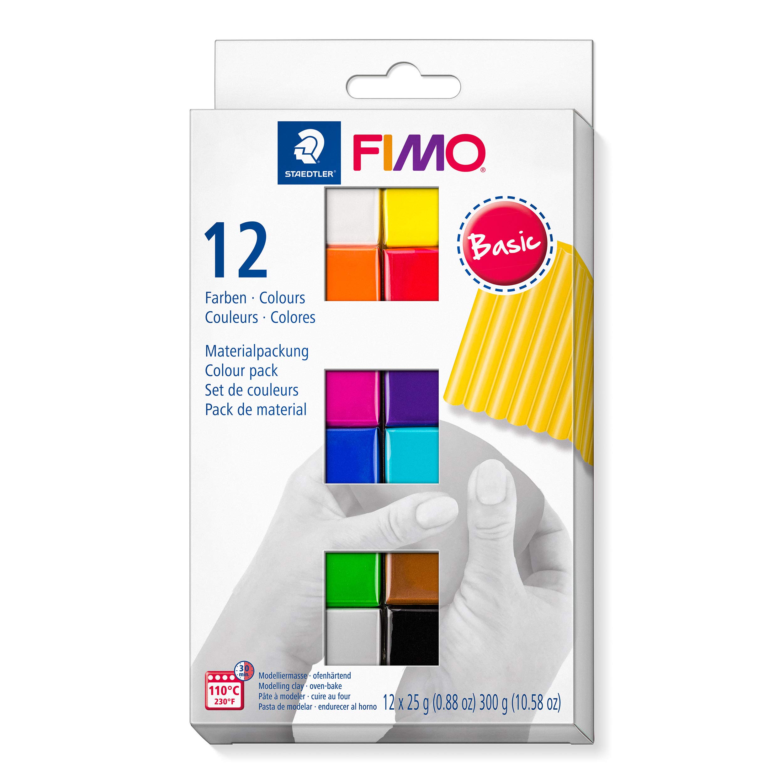 STAEDTLER FIMO Soft Oven Bake Polymer Clay: Set of 12 Assorted Colors (25g Each) - Clay for Modeling, Jewelry, Sculpting - Adult Arts and Crafts & Hobbies