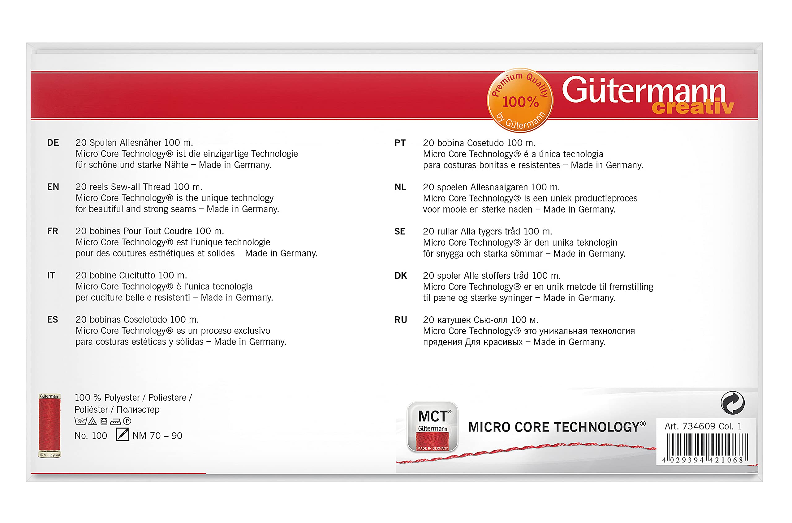 Gutermann Thread Set: Sew-All: 100m: Pack of 20 - Image 3