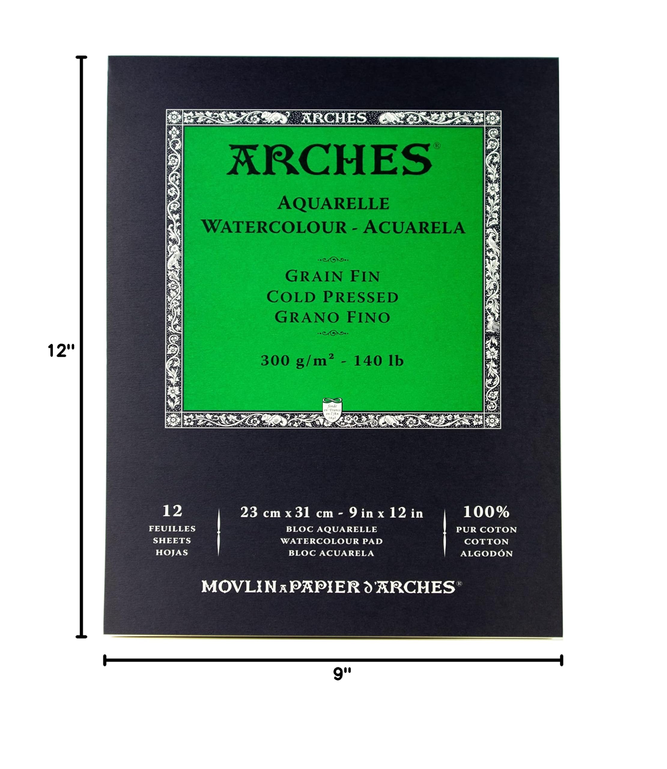 Arches Watercolor Paper Pad, 140 pound, Cold Press, 9"x12" - Image 4