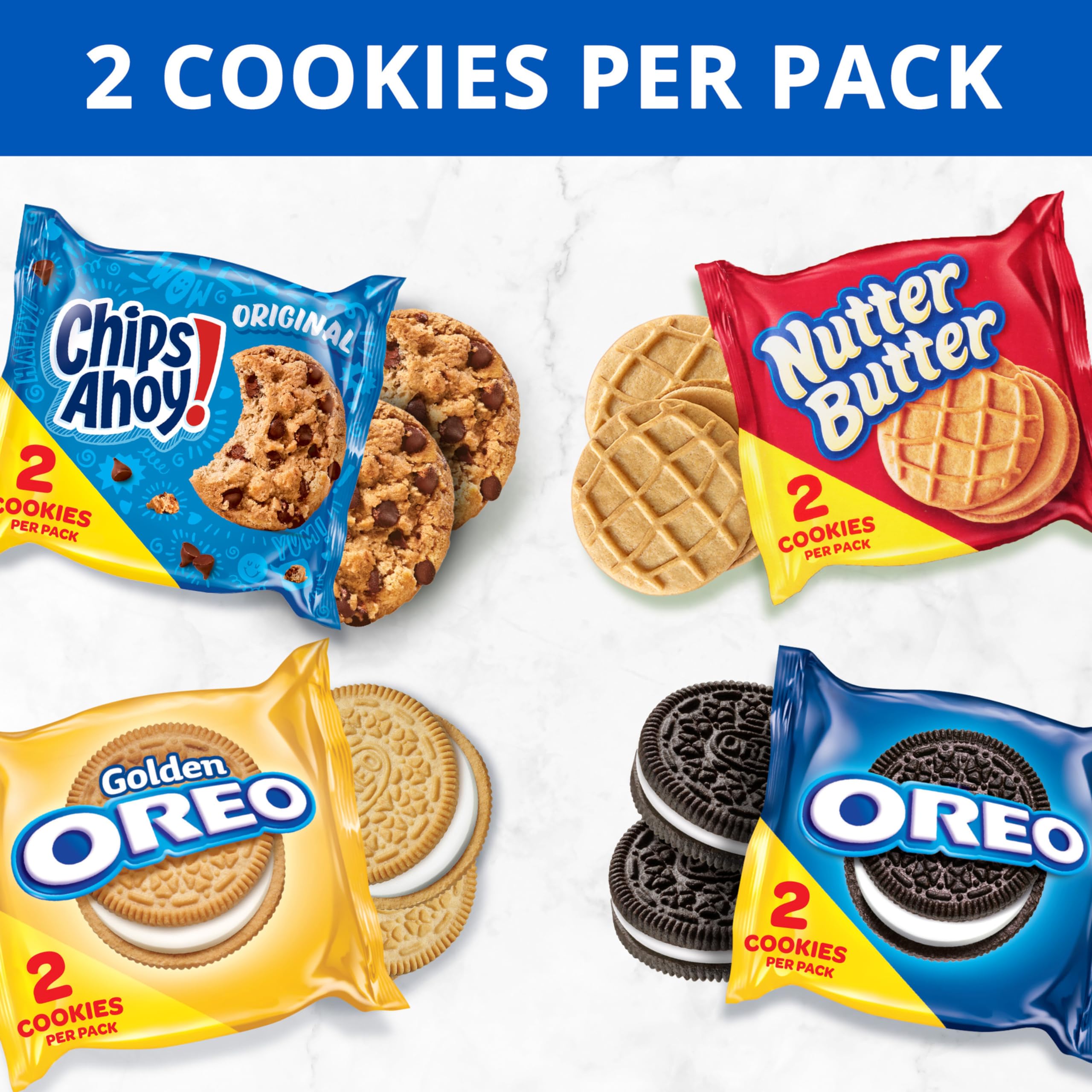 OREO Original, OREO Golden, CHIPS AHOY! & Nutter Butter Cookie Snacks Variety Pack, 56 Snack Packs (2 Cookies Per Pack) - Image 9