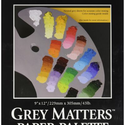 Jack Richeson Grey Matters Paper Palette (50 Sheets), 9" x 12" Paper for Paint Mixing