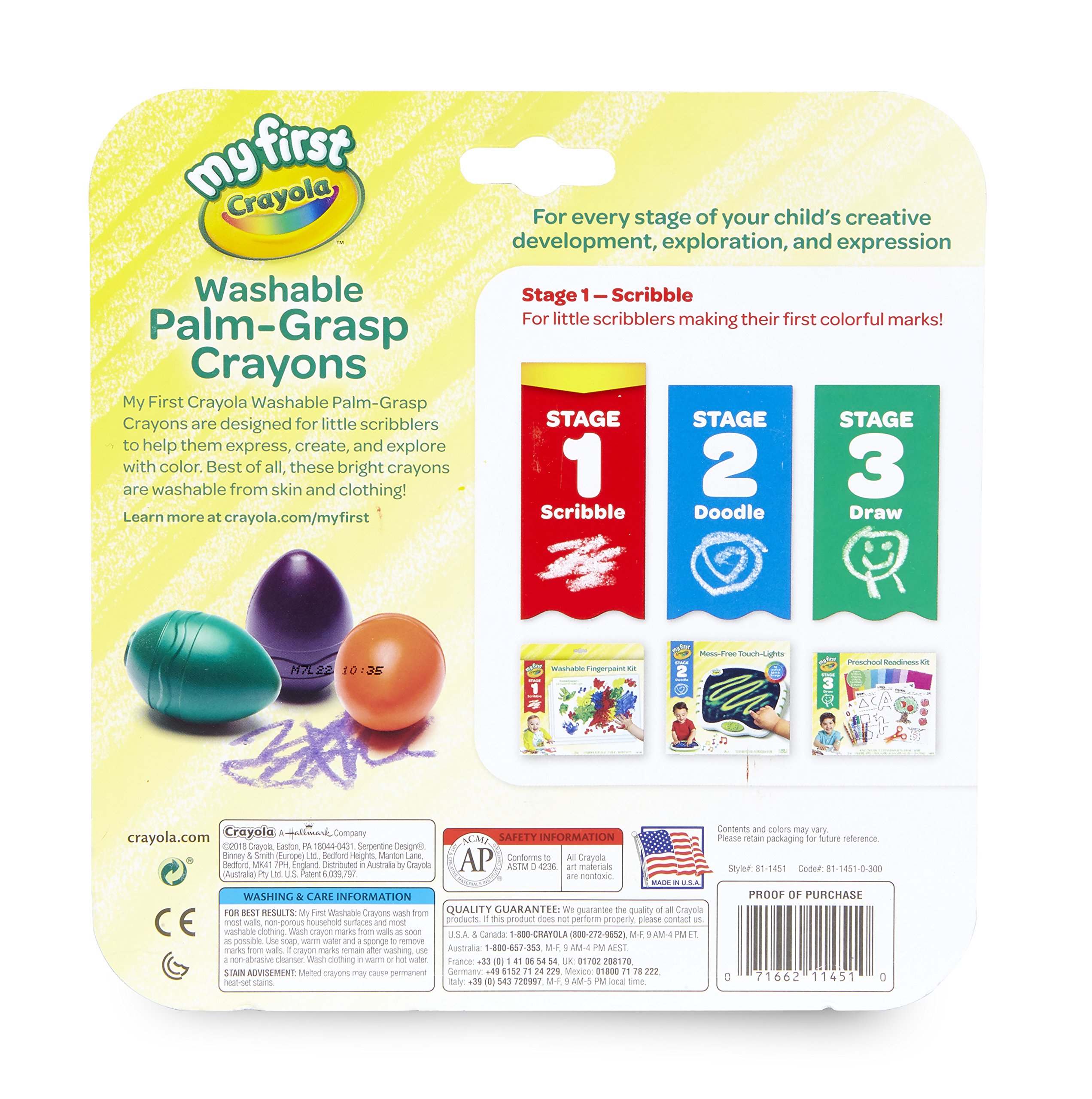 Crayola; My First Crayola; Palm-Grip Crayons; Art Tools; 6 Count; Designed for Toddlers - Image 3